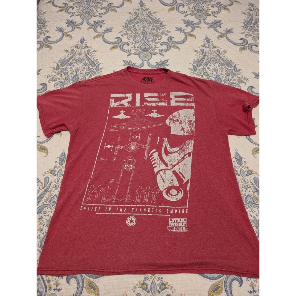 Star Wars Red Distressed Rise Graphic T-Shirt Clothing Size Large